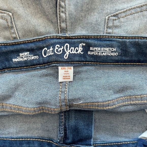 NEW Cat & Jack Adjustable Waist Super Stretch Embroidered Jean Shorts Sz XXL - Picture 6 of 8